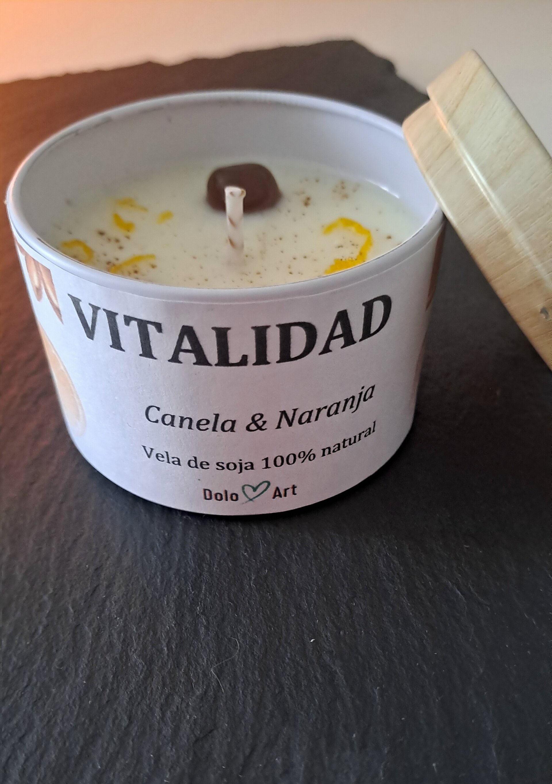 Vela Canela y naranja - VITALIDAD - 1
